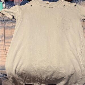 Distressed Light Green T-Shirt Dress